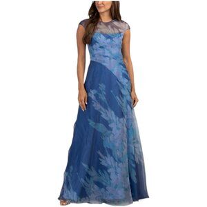 RENE BY RENE RUIZ Short Sleeve Floral Organza Gown